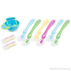 CHICKABEAN Babies 6 BPA Free Baby Spoons BPA-Free Silicone Baby Spoon Set - Soft Tip Baby Spoons Set - 2 Bonus Travel Case & Food Masher The Best Baby & Infant Feeding Spoons - B076BJT9JL